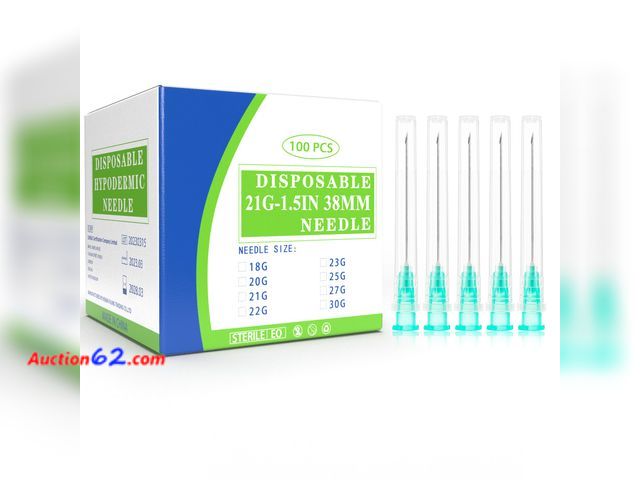 Lot 44-2503e - 21Gauge 1.5Inch(38mm) Luer Lock Needle Lab Supplies Industrial Dispensing Accessories, Individually Packaged 100 Pack Appears New, A basic i...