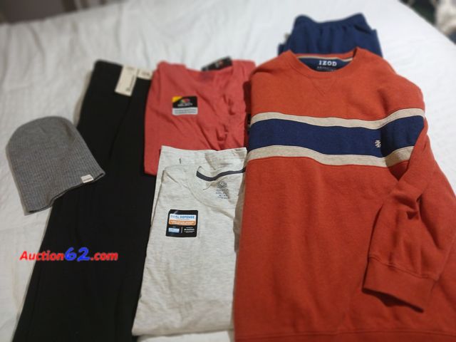 Lot 44-2110b - New with tag no boundaries Men's xl black sweatpants, tag price 18.98.  Two new with tags men's XL long sleeve tees.  One used pair of xl na...