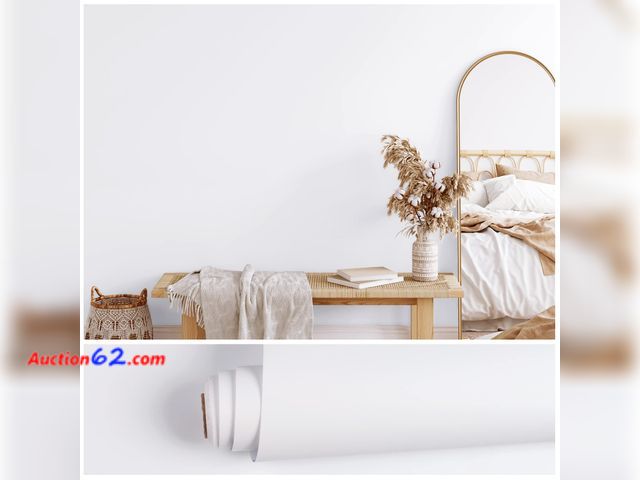 Lot 44-881 - VEELIKE Thick White Contact Paper for Cabinets 24''x118'' Wide Matte White Wallpaper Peel and Stick for Bedroom Bathroom Walls Self Adhesive...