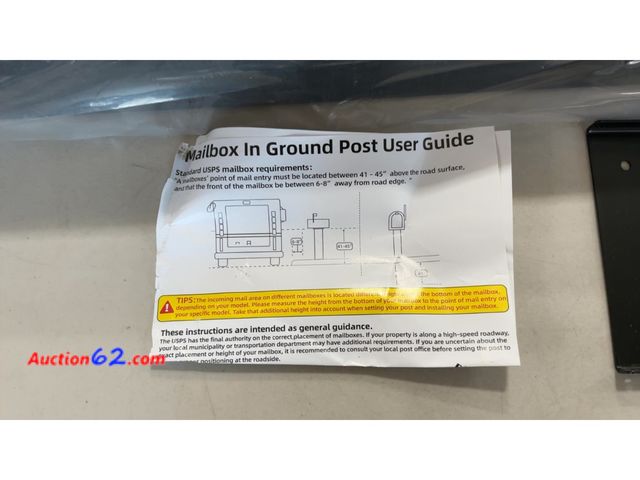 Lot 44-4033a - Mailbox In Ground Post User Guide and Mounting Bracket Not Tested See All Photo's Appears New, A basic inspection has been given to this ite...