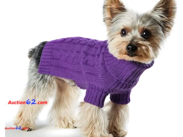 Lot 44-6762b - Dog Sweater Turtleneck Purple Size #8 XS Appears New