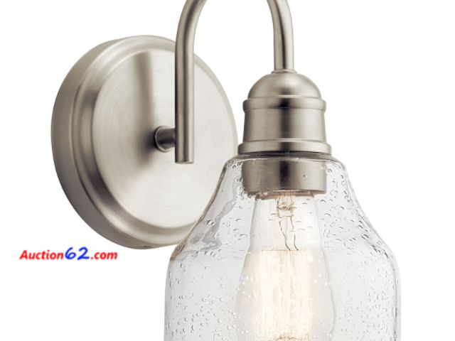 Lot 44-103w - Kichler 45971NI Wall Sconce 1-Light Appears New, A basic inspection has been given to this item. Sold AS-IS.