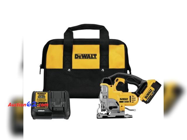 Lot 44-19b - $339 Retail value- DEWALT 20V MAX Jig Saw, Cordless (DCS331M1) - • All-metal, lever-action, keyless blade change allows for quick and easy b...