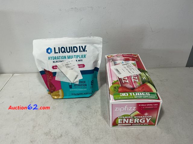 Lot 44-570j - Liquid I.V. &amp; Zipfizz Hydration Multiplier Electrolyte Drink Mix Lot See All Photo's Not Tested E-Commerce Return, A basic inspection ha...