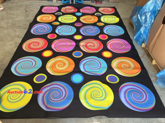 Lot 44-106m - Colorful Swirl Lollipop Pattern Area Rug See All Photo's E-Commerce Return, A basic inspection has been given to this item. Sold AS-IS.
