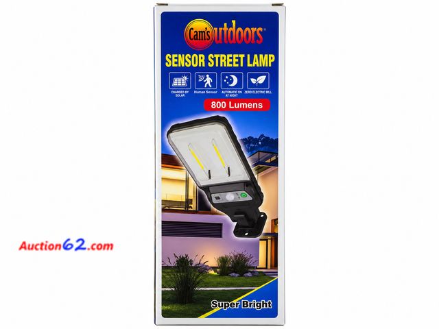 Lot 44-6039m - Sensor Street Lamp, Super Bright, 800 Lumens. #11036 Appears New, A basic inspection has been given to this item. Sold AS-IS. See All Photo'...