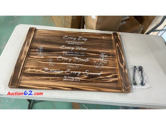 Lot 44-1780w - Noodle Board Stove Cover Wooden Stove Top Covers Cutting Board with Handles Kitchen Sink Cover 30 X 22 Inches Farmhouse Rustic Decorative fo...