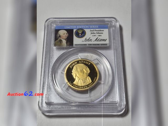 Lot 44-8304j - 2007-S PROOF JOHN ADAMS PRESIDENTIAL DOLLAR GRADED PR69DCAM BY PCGS. 1 POINT SHY OF A PERFECT COIN! MINTED IN SAN FRANCISCO.-NT