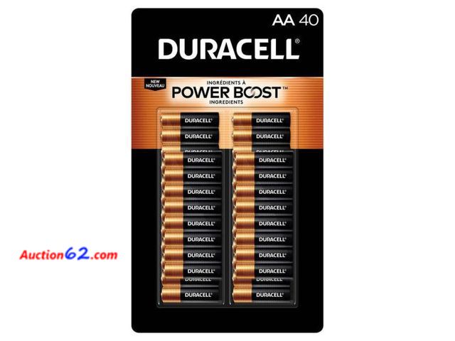 Lot 44-1596b - Duracell Coppertop Alkaline AA Batteries, 40-count, 1. Appears New, A basic inspection has been given to this item. Sold AS-IS. 5. Not Teste...