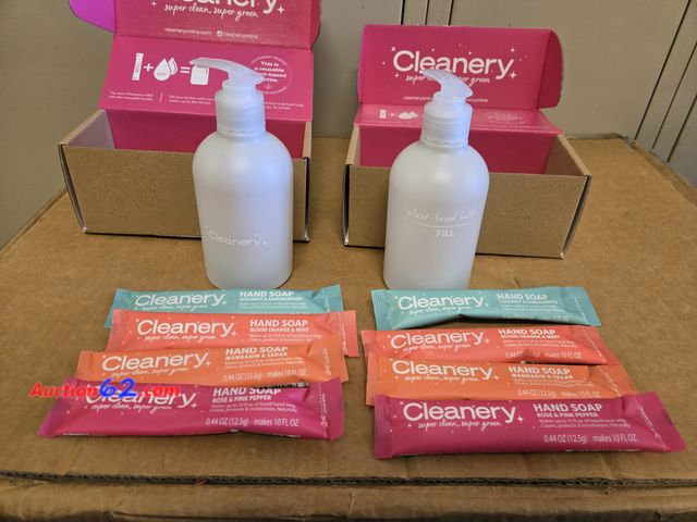 Lot 44-6552k - Lot of 2 Cleanery Hydrating Liquid Hand Soap Bottle + 4 Refill Powder Concentrate, No Harsh Chemicals, Cruelty Free, Eco-Friendly, Makes 10o...
