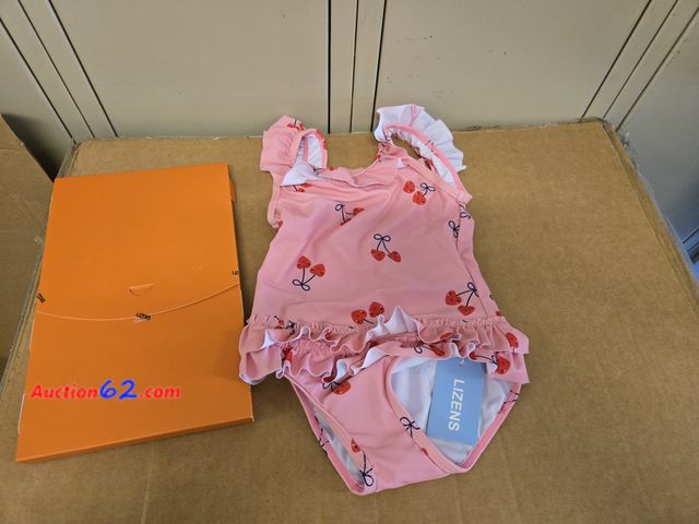 Lot 44-6885b - Size 2-3T LIZENS Girls Swimsuit One Piece Beach Bathing Suit Appears New