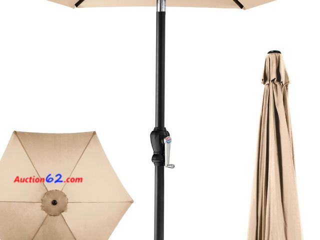 Lot 44-1640m - Best Choice Products 10ft Outdoor Patio Umbrella, Outdoor Table Umbrella, Yard Umbrella, Market Umbrella with 6 Sturdy Ribs, Push Button, Ti...
