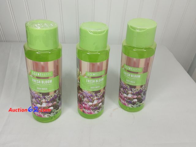 Lot 44-5517r - Lot of (3) SentHappy Fresh Bloom Jasmine &amp; Gardenia Body Wash. Net wt. 13 OZ each. Appears New, A basic inspection has been given to thi...