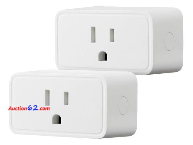 Lot 44-1539p - Amazon Basics Smart Plug, Works with Alexa Only, 2.4 GHz Wi-Fi, No Hub Required, 2 Pack, White Appears New, A basic inspection has been give...