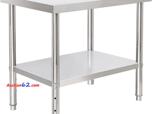 Lot 44-861 - $122.99 Retail price - KUARBARR Stainless Steel Table for Prep &amp; Work with Undershelf 24 x 30 Inches NSF Metal Commercial Kitchen Prep T...