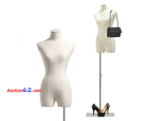 Lot 44-164m - $138.69 Retail price - 47-83" Female Mannequin Dress Form Torso Full Body with Metal Stand(Silver) See All Photo's Appears New, A basic insp...