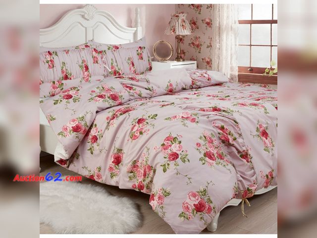 Lot 44-581m - Full/Queen Ruched Comforter Set Pink Floral Not Tested See All Photo's Appears New, A basic inspection has been given to this item. Sold AS-...