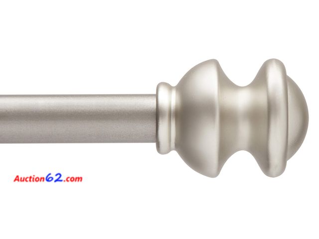 Lot 44-1566j - Kenney Kendall Knob Window Curtain Rod, Adjustable 30 to 86 Inch Extendable Rod Set, Brushed Nickel Appears New, A basic inspection has been...
