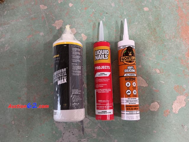 Lot 44-941 - Allbrite Premium Synthetic Wax, Liquid Nails Projects, Gorilla 100% Silicone Not Tested E-Commerce Return, A basic inspection has been given...