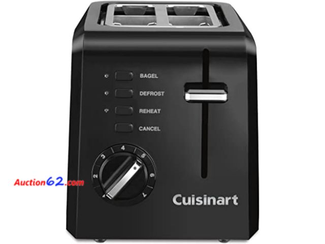 Lot 44-5688g - Cuisinart CPT-122BK 2-Slice Compact Plastic Toaster, Black. Appears New, A basic inspection has been given to this item. Sold AS-IS. Tested ...
