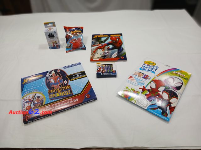 Lot 44-2008x - New Spidey coloring wonder 18 pages and 5 markers.  One new Spidey.  One new splat it Spiderman ball.  One Spiderman coloring and activity b...