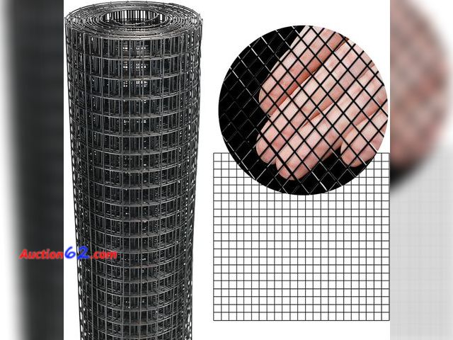 Lot 44-2621f - Black Hardware Cloth 8'' x 10' PVC Steel Vinyl Coated 1/2 inch Galvanized Wire Mesh Roll (19 GA) Chicken Wire Fence Roll, for coop Fences,Sc...