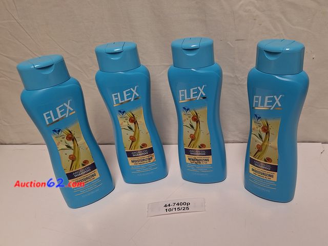 Lot 44-7400p - Lot of (4) Generic Flex Argan oil shampoo, 15 fl.oz  Appears New, A basic inspection has been given to this item. Sold AS-IS.