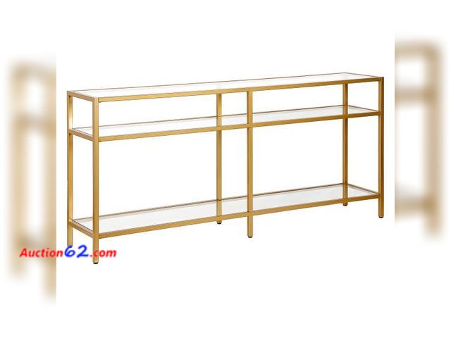 Lot 44-4070p - (Missing sides) Henn&amp;Hart 64" Wide Rectangular Console Table in Brass, Entryway Table, Accent Table for Living Room, Hallway E-Commerce ...