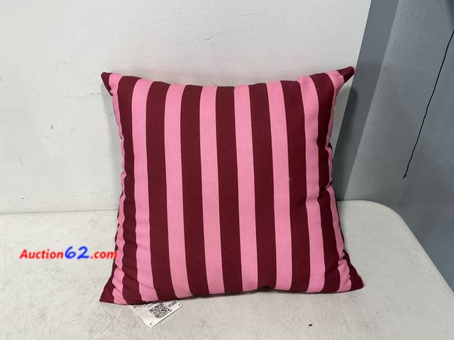 Lot 44-843 - Pink and Burgundy Striped Throw Pillow See All Photo's E-Commerce Return, A basic inspection has been given to this item. Sold AS-IS. Not Te...