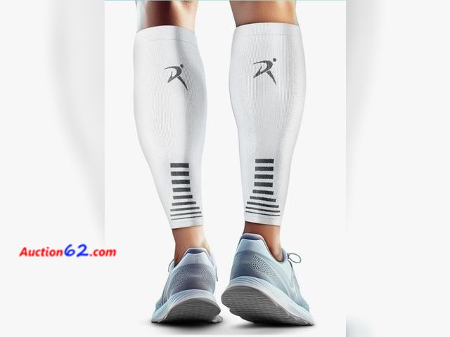 Lot 44-6899g - Size Medium Rymora Calf Compression Sleeves Men Women - Leg Compression Sleeve Footless Socks - Shin Splint Relief Fitness Running Appears N...