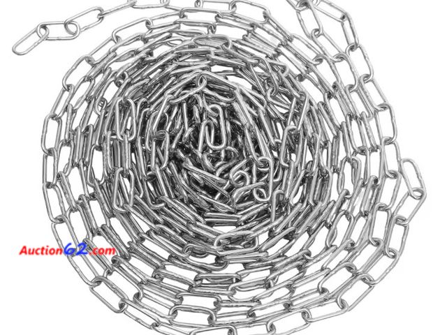 Lot 44-9118o - ULTECHNOVO Galvanized Barrier Chain 25 Long Metal Security Chain with Hook for Outdoor Safety Parking Lot and Crowd Control Appears New, A b...