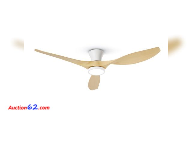 Lot 44-184 - $119.98 Retail price - TALOYA 52 inch Ceiling Fans with Lights and Remote, Flush Mount Low Profile Ceiling Fan with Reversible DC Motor ABS ...