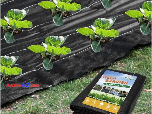 Lot 44-6573k - Weed Barrier Landscape Fabric,3.5oz Heavy Duty Durable Ground Weed Control Mat Breathable Cloth for Garden,Yards, Patios, Garden Bed, Commer...