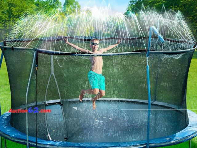 Lot 44-1505b - Bobor Trampoline Sprinklers for Kids, Outdoor Trampoline Spary Park Fun Summer Water Toys.(39ft) 1. Appears New, A basic inspection has been...