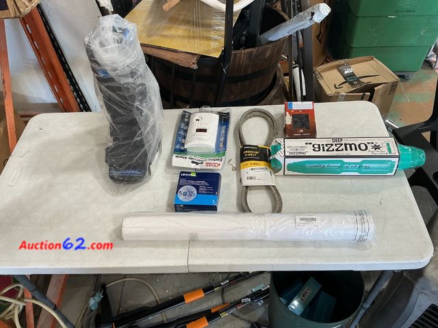 Lot 44-1106m - Lot of Assorted Parts: V-Belt, Carbon Monoxide Alarm, Template Material See All Photo's Not Tested E-Commerce Return, A basic inspection has...