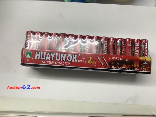 Lot 44-6023f - HUAYUNOK AAA BATTERIES 60 pack. See All Photo's Not Tested Never opened, Factory Sealed