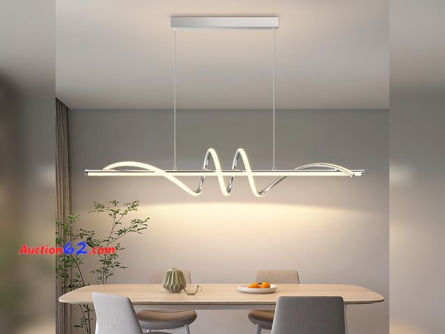 Lot 44-710o - $139.99 Retail price - LannlKer Modern Pendant Light Kitchen Island 47in Dimmable Hanging Lamp 3000k-6000K Adjustable Warm/Nautral/White wit...