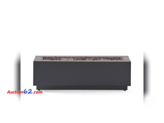 Lot 44-114p - (Rocks Not Included) Wellington Outdoor 50000 BTU Rectangular Fire Pit Dark Gray - Christopher Knight Home: Durable Iron, No Assembly Requir...