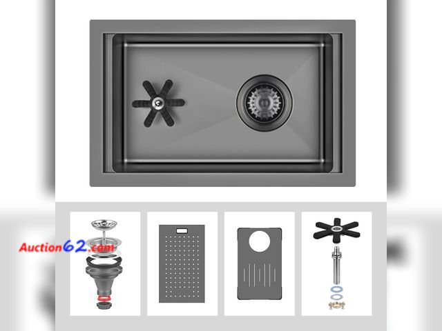 Lot 44-752w - $349 Retail price - NAVNKA 19inch Bar Sink, 16 Gauge T-304 Stainless Steel Single Bowl Bar Kitchen Sink with Glass Rinser, Undermount or Dro...