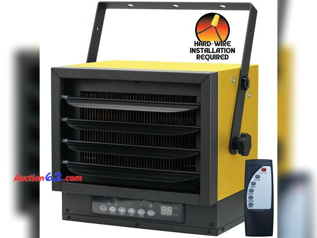 Lot 44-753i - $175.95 Retail price - Dura Heat 240 Volt Hard-Wired Ceiling Mount Electric Garage Space Heater with Remote, 7,500 Watt, Overheat Protection...