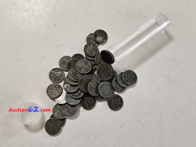 Lot 44-8347q - ROLL OF VARIOUS MINT MARK 1943 WORLD WAR II EMERGENCY ISSUE STEEL LINCOLN WHEAT CENTS.-NT