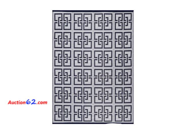 Lot 44-1133b - $80 Retail value- 8 X 10 Navy Lightweight Greek Keys Reversible Plastic Indoor Outdoor Area Rug 1. Appears New, A basic inspection has been ...