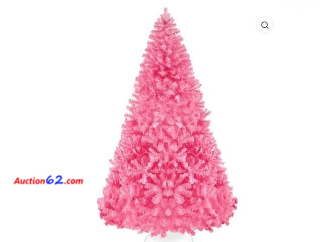 Lot 44-6940w - 4.5ft Artificial Pink Christmas Tree, Unlit Pine Design w/Easy Assembly Appears New, A basic inspection has been given to this item. Sold AS...