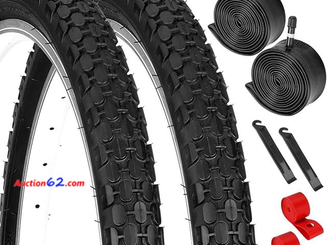 Lot 44-9005x - Pack of (2) 24/26x2.125 Inch Bike Tires  Appears New, A basic inspection has been given to this item. Sold AS-IS.