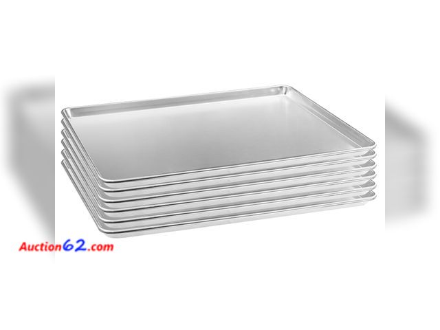Lot 44-1173j - $85.99 Retail price - HARDURA Aluminum Baking Sheet Pan 18”L X 26”W X 1”H Cookie Sheet, 6Packs, For Oven in Bakery &amp; Restaurant, Kitchen...