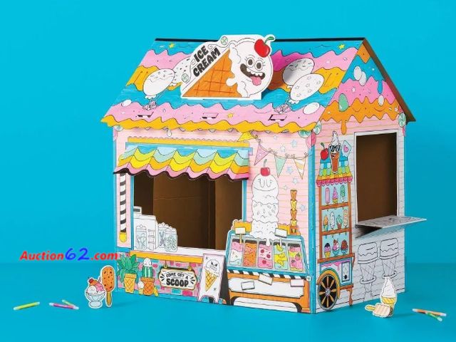 Lot 44-1660b - Mondo Llama Color-Your-Own Ice Cream Stand Fort - Craft Kit Not Tested See All Photo's Appears New, A basic inspection has been given to thi...