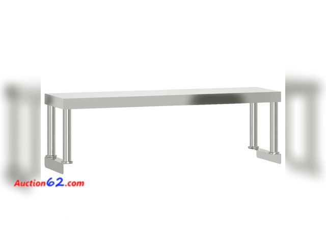 Lot 44-178m - vidaXL Work Table Overshelf, Kitchen Catering Table for Commercial, Food Prep Workbench for Home Restaurant Garage, Stainless Steel, 376448 ...