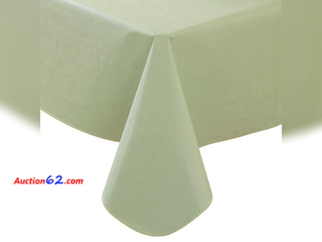 Lot 44-2591f - Runqiju Rectangle Table Cloth, Waterproof Vinyl Tablecloth with Flannel Backing, Wipeable Reusable Plastic Table Cover for Dinner, Picnic, C...