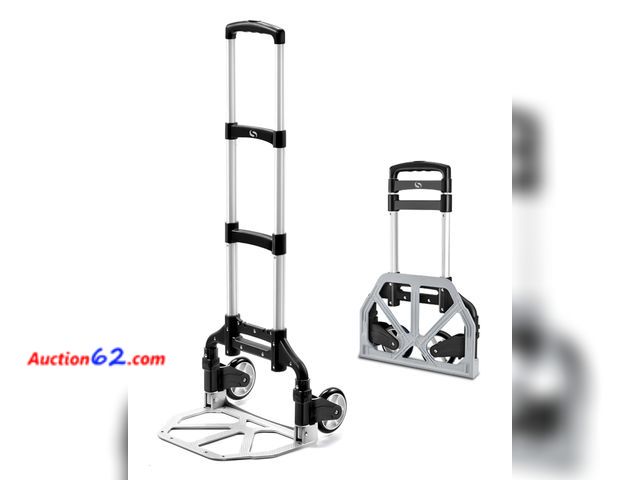 Lot 44-165 - Folding Hand Truck, Dolly Cart with Wheels Foldable, Lightweight Aluminum Luggage Cart Portable Collapsible Trolly for Utility Cart, Hand Tr...