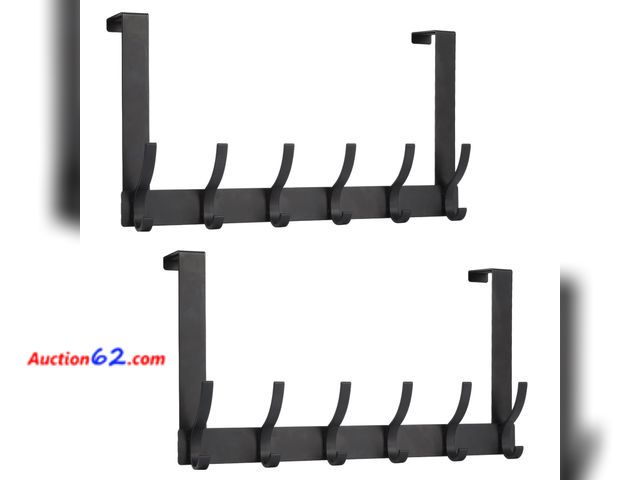 Lot 44-1860a - Optish Over The Door Hooks, Door Hanger Hooks for Hanging, Over The Doors Towel Racks for Bathroom with 12 Coat Hook, Coat Rack Bathroom Acc...